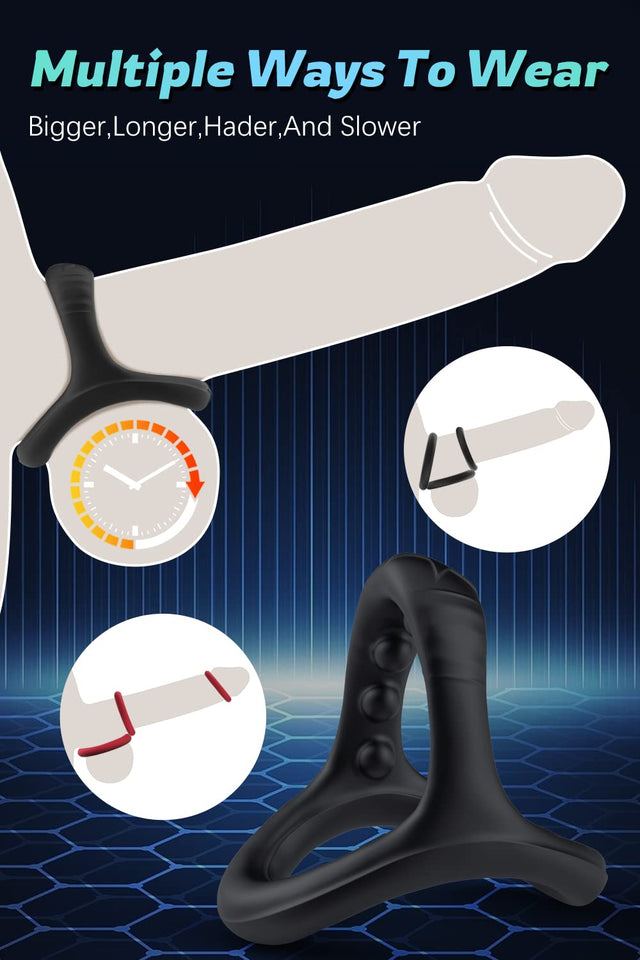 Canrok Silicone Cock/Penis Rings Set with 7 Different Sizes for Erection Enhancing, Long Lasting Stronger Strechy Adult Sex Toys