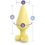 Blush Novelties Naughty Candy Heart - Smooth Satin Silicone Heart Shaped Bottom Anal Butt Plug Sex Toy For Men And Women - Yello
