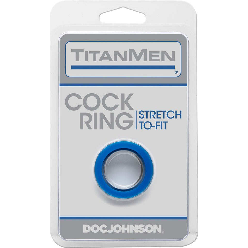 Doc Johnson Titanmen - Cock Ring - Stretch-To-Fit - Makes Your Penis Firmer, Harder, And More Engorged - Made Of Body-Safe Tpr -