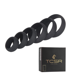 TCSR 6 Different Size Cock Rings - Medical Grade Soft Silicone Penis Rings - Better Sex