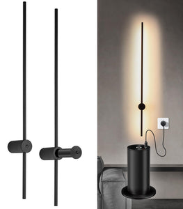 Aanyhoh Battery Operated Wall Sconces Usb Rechargeable Led Wall Sconce Set Of Two, 360Rotate, 3000K Warm White, Matte Black Wire