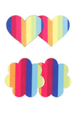 Pretty Pasties Pride Heart & Flower Rainbow 2 Pair