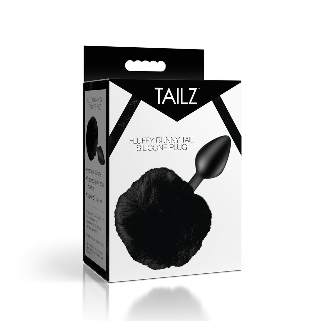 Tailz Fluffy Bunny Tail Sili Plug Blk