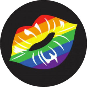 Rainbow Lips 3in Button