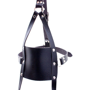 Panel Mouth Gag Harness Gag - Davidsource Panel Gag with Silicone Solid Ball Gag Lockable Leather Head Harness Bondage Gag BDSM