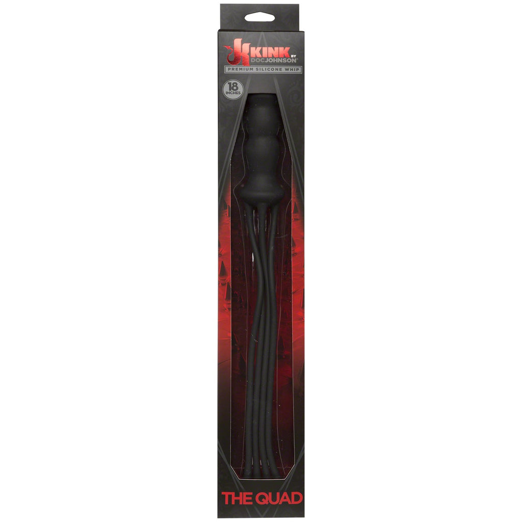Kink By Doc Johnson The Quad Premium Silicone Whip, Black