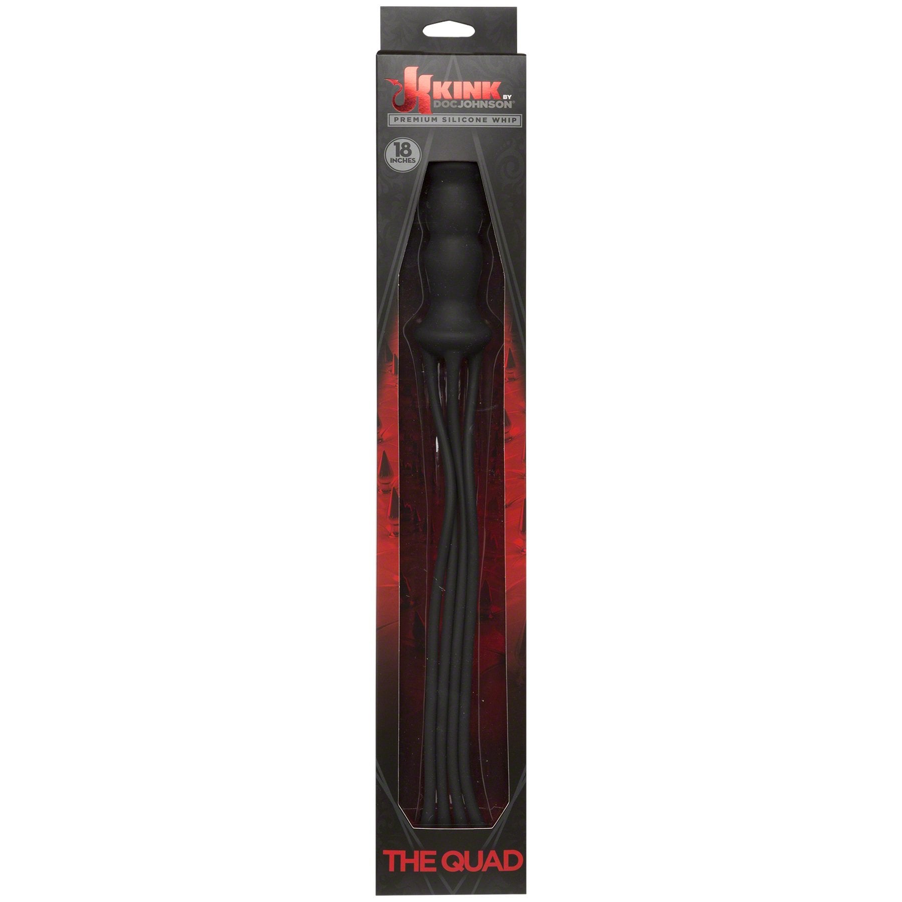 Kink By Doc Johnson The Quad Premium Silicone Whip, Black