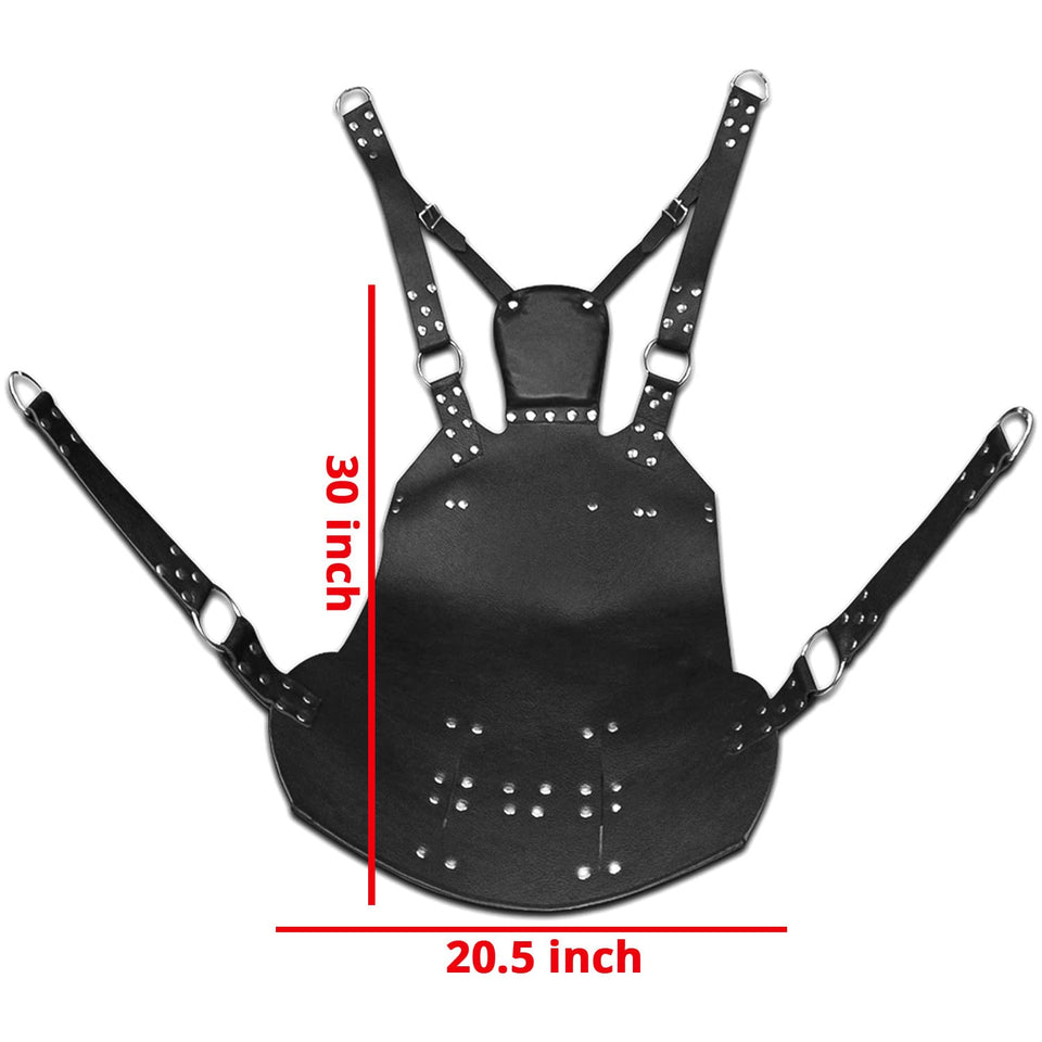 Real Black Leather Heavy Duty Adult Sex Sling Swing with Stirrups mountable(Swing-09)