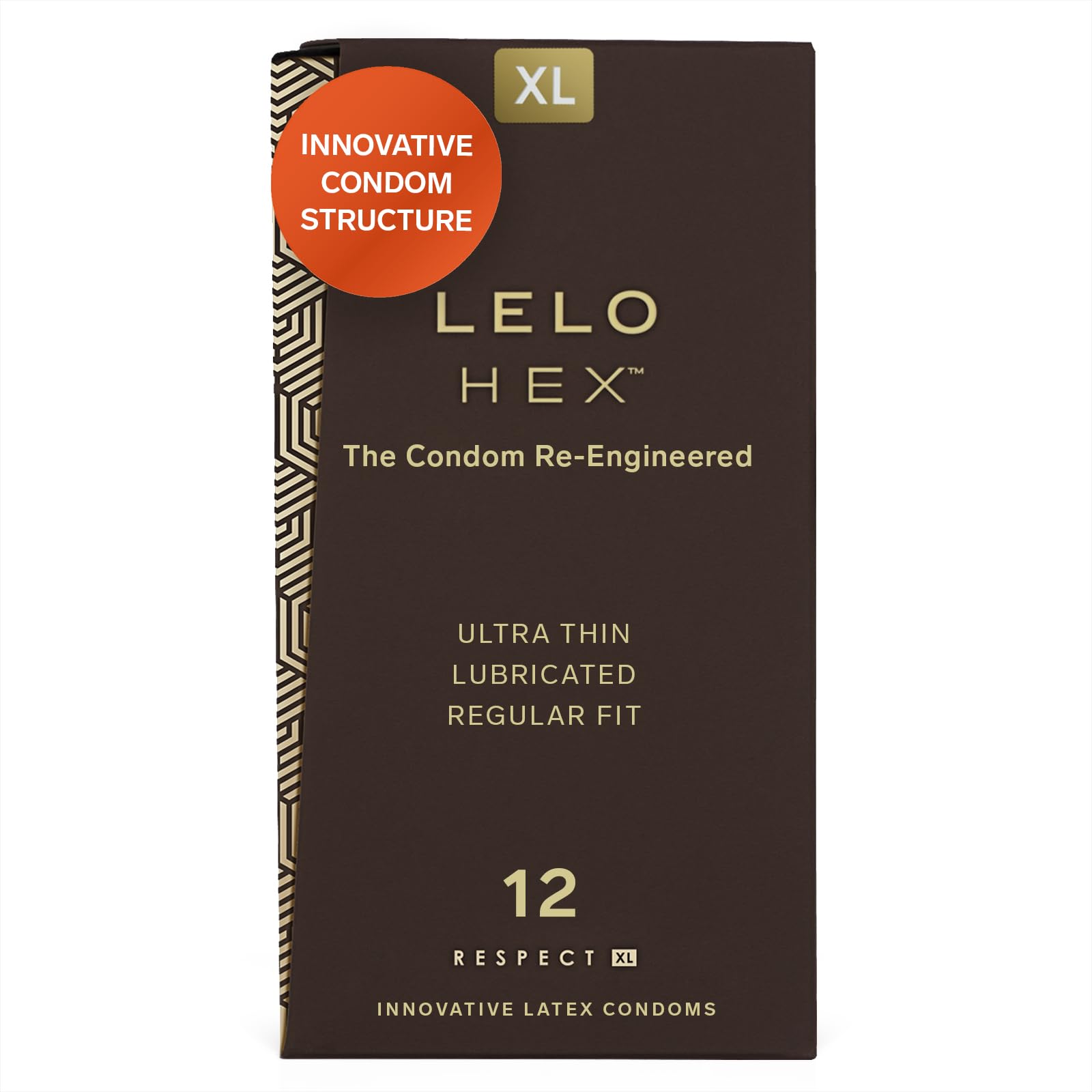 Lelo Hex Respect Xl, Extra Large Condoms With Increased Strength, Lubricated Xl Condoms Large For Men, 2.28-Inch/58Mm Diameter (