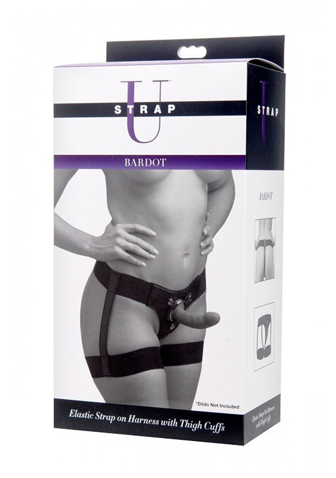 Strap U Bardot Garter Belt Style Strap On Harness, Black (Ad975)