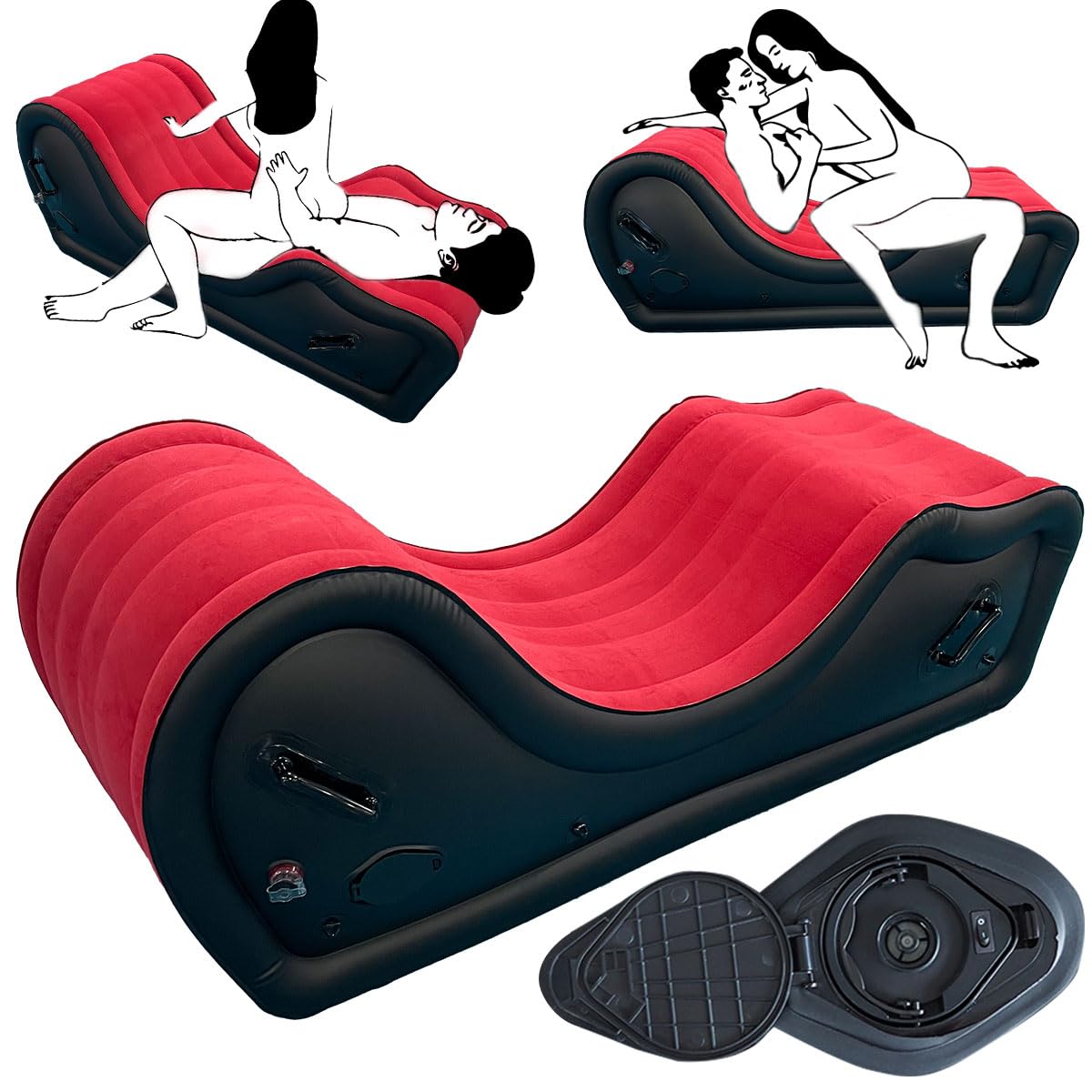 Sex Furniture for Couples BDSM, Inflatable Sex Bondage Sofa Chair with Built-in Air Pump, G Spot Position Pillow Ramp Cushion Se