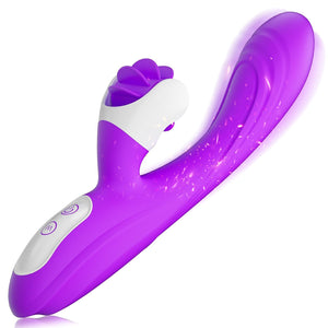 2in1 G Spot Vibrator Sex Toys for Women and Couple, Thrusting Body-Safe Silicone Vibrator Rabbit with 9 Rotating & 9 Vibrating M