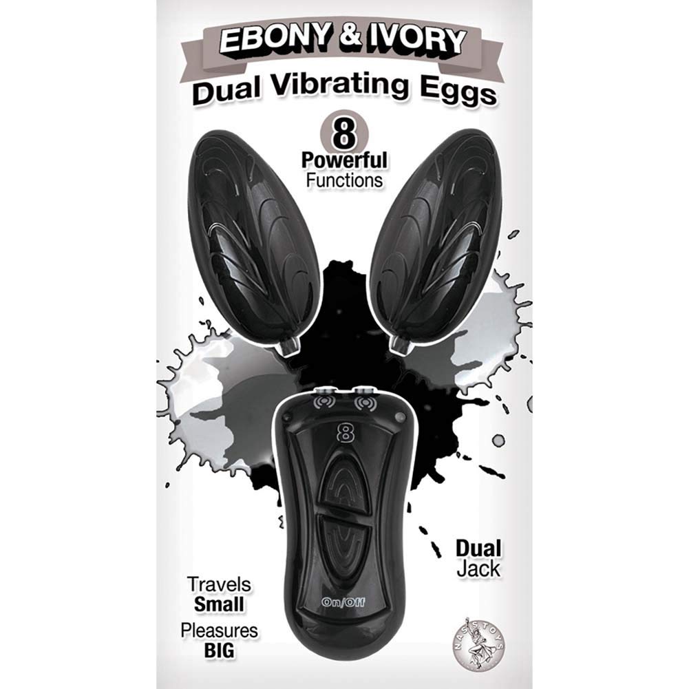 Nasstoys Ebony Ivory Dual Vibrating Remote Control Eggs, Black