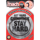 The Macho Collection Adjustable Snap Cock Ring, Black