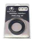 Black Stainless Steel C-Ring Set - 1.5 1.75'' 2'' ''