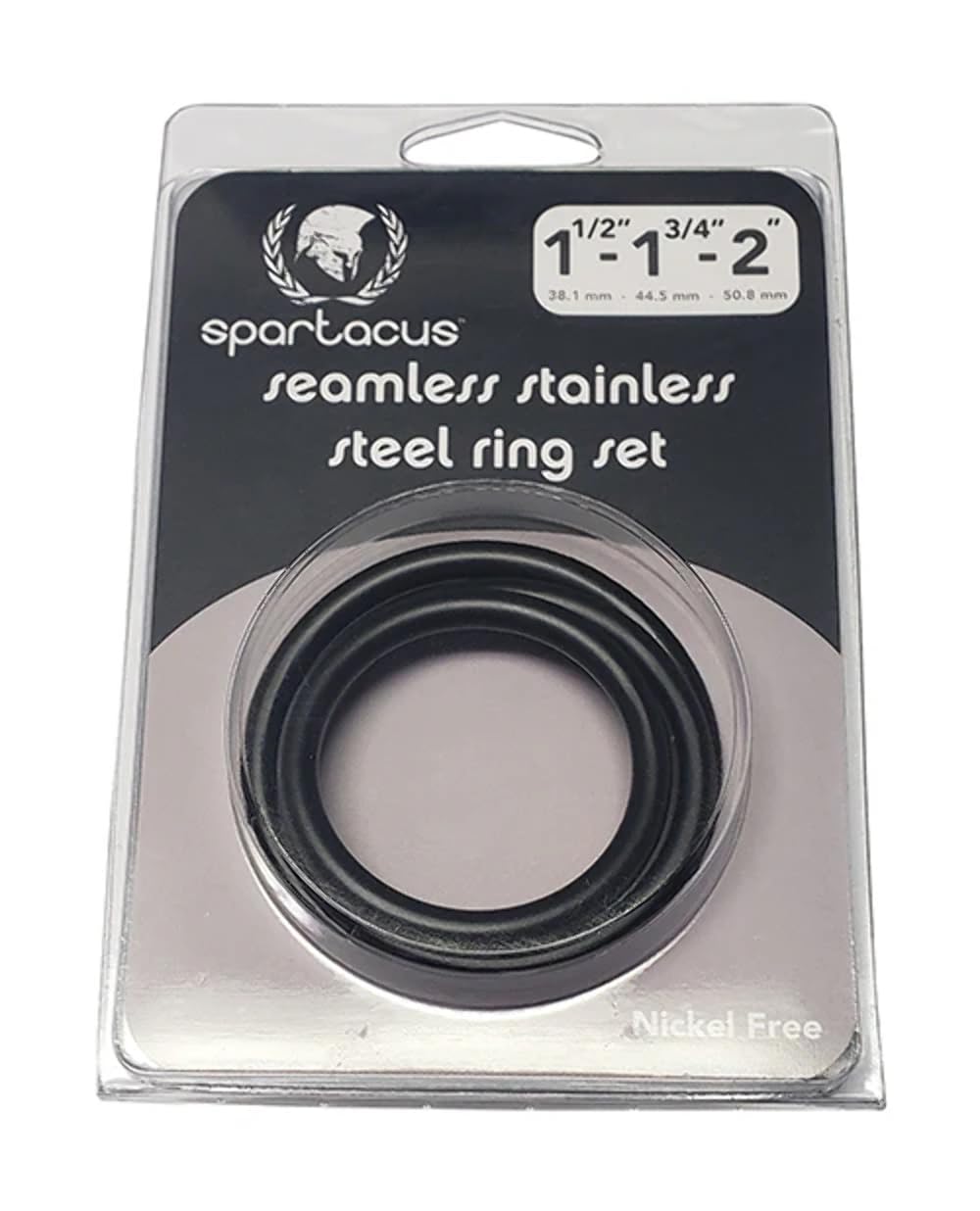 Black Stainless Steel C-Ring Set - 1.5 1.75'' 2'' ''