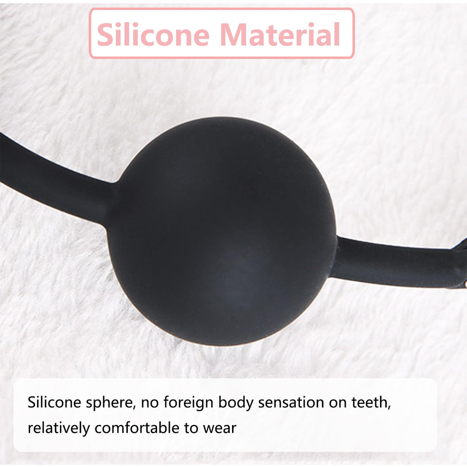 Leather Restraints Ball Mouth Plug Silicone Bondage Ball Gag Silicone Bondage Ball Gag for Sex, BDSM Restraints Toys Sex Gag Muz