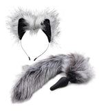 Tailz Grey Wolf Tail Anal Plug And Ears Set, 1 Count