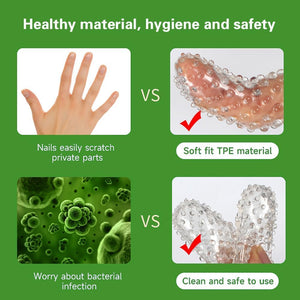 2PC Finger Sleeves Vibrator Accessories, Masturbation Sleeve G-Spot Clitoral Stimulator Finger Sleeves, Soft Silicone Vagina Mas