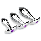Anal Plug 3pcs Anal Toys with Luxurious Diamonds Anal Trainer Metal Butt Plug Prostate Massage Sex Toys for Couple, Adult Sex To