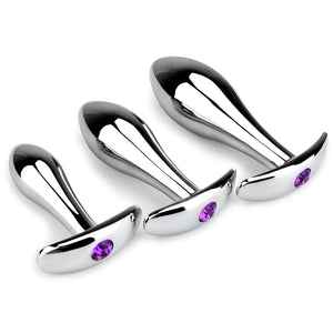 Anal Plug 3pcs Anal Toys with Luxurious Diamonds Anal Trainer Metal Butt Plug Prostate Massage Sex Toys for Couple, Adult Sex To
