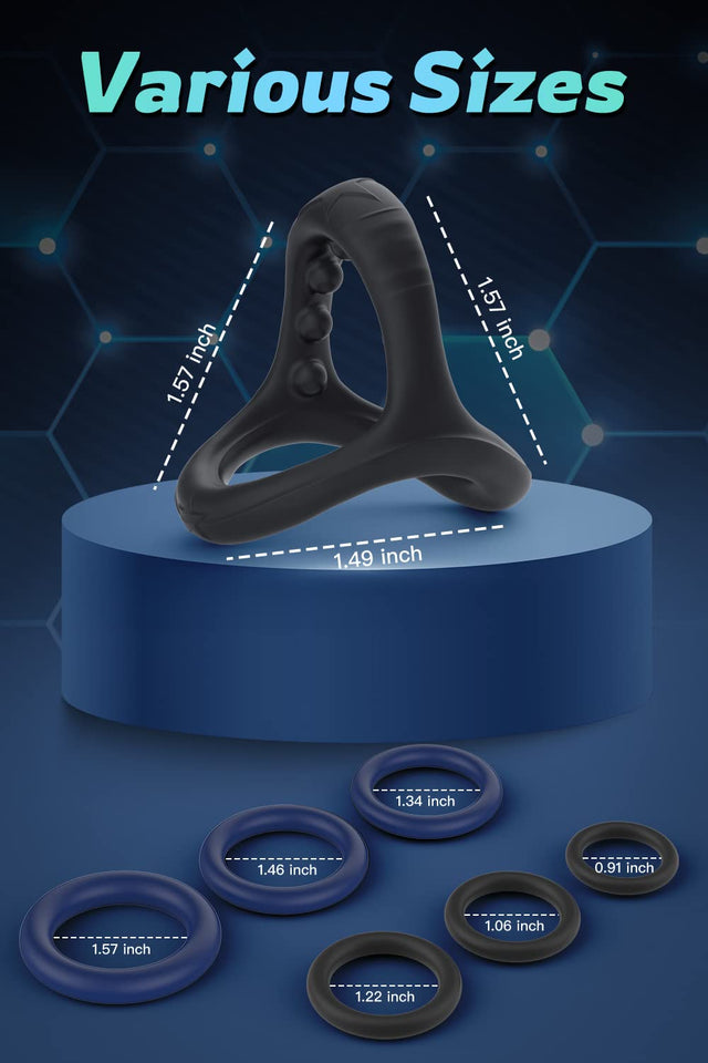 Silicone Penis Rings Set with 7 Different Sizes Cock Rings for Erection Enhancing, Long Lasting Stronger Men Sex Toy, Strechy Ad