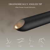 Bullet Vibrator with Angled Tip for Precision Clitoral Stimulation, Discreet Rechargeable Lipstick Vibe with 10 Vibration Modes