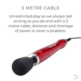 Doxy Die Cast Plug In Personal Wand Massager - Red Luxurious Adult Toys Couples Vibrator - Personal Vibrator - Body-Safe Sexual