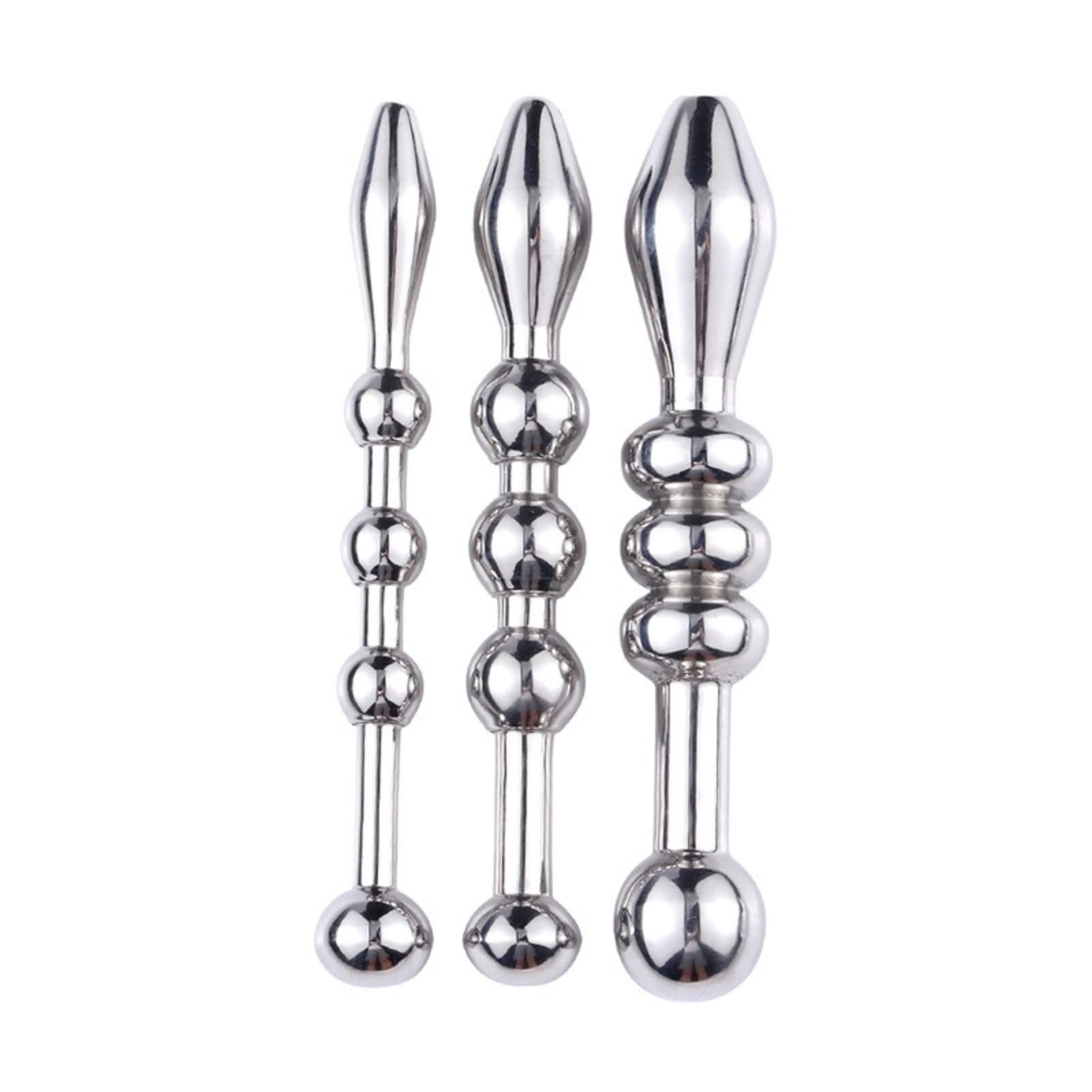 MEYILA Urethral Sound, 3 PCS Stainless Steel Urethral Dilators with Multi Beads Penis Plug Catheter Sounds Sex Toy Masturbation