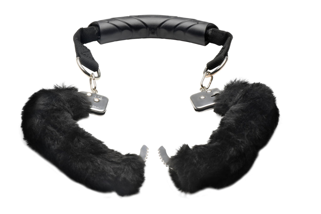 Master Series Furry Handcuffs w/ Handle