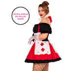 2Pc. Pretty Playing Card Costume  Includes Dress And Neck Piece Sml/Med Red/Black