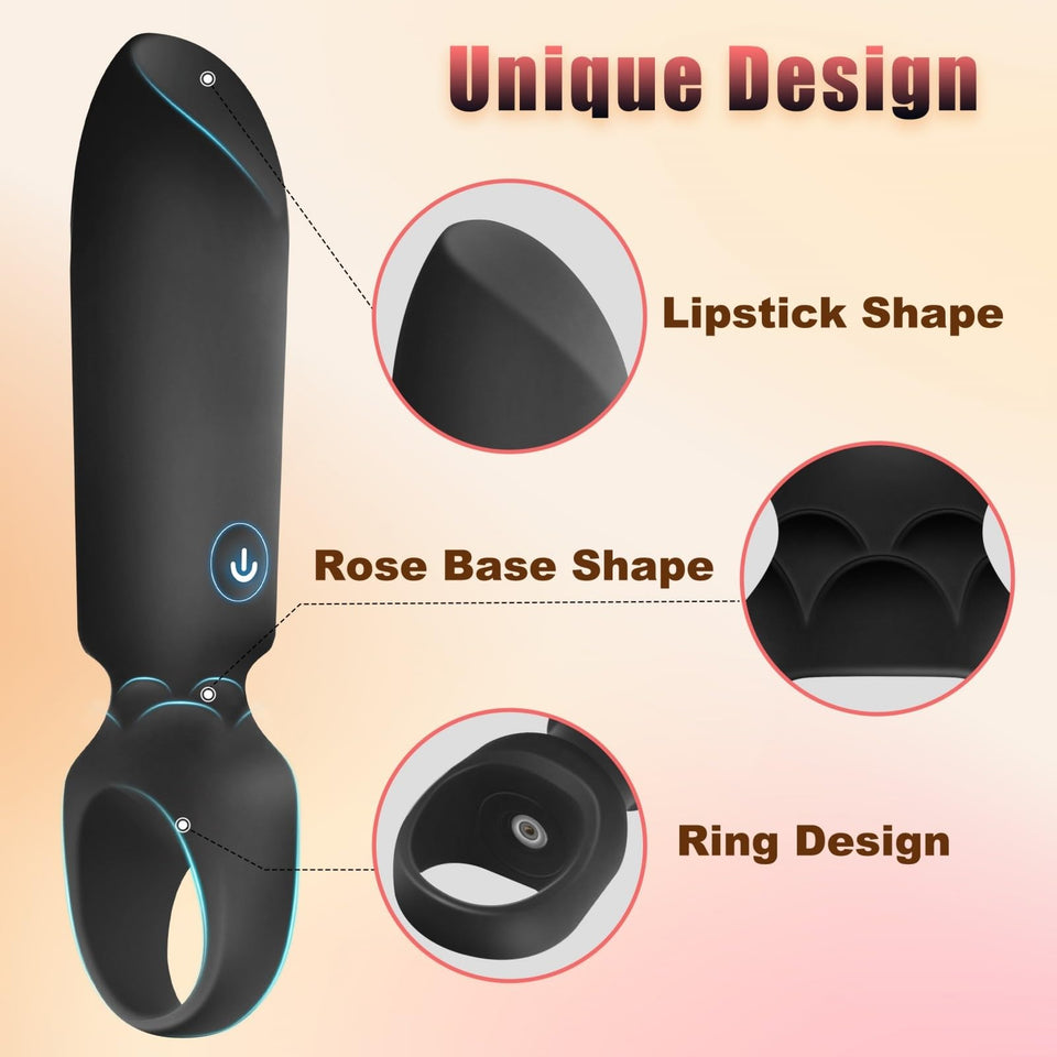 LUKIKI Bullet Vibrator Adult Toys - Female Sex Toys with 10 Vibration Modes, Lipstick Mini Vibrator for G Spot Clitoral Stimulat