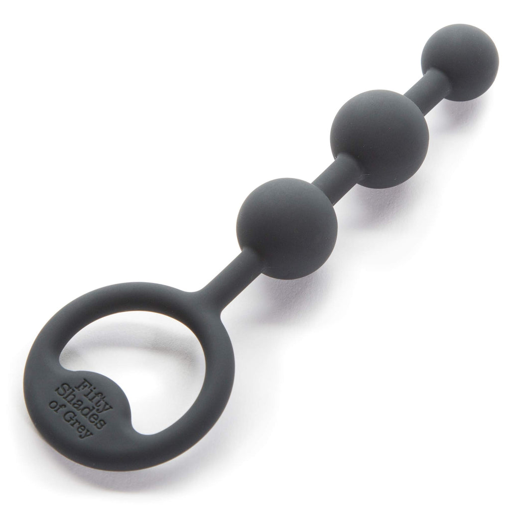 Fifty Shades Of Grey Carnal Bliss Black Silicone Anal Pleasure Beads - Petite Size - 3.5 Inch
