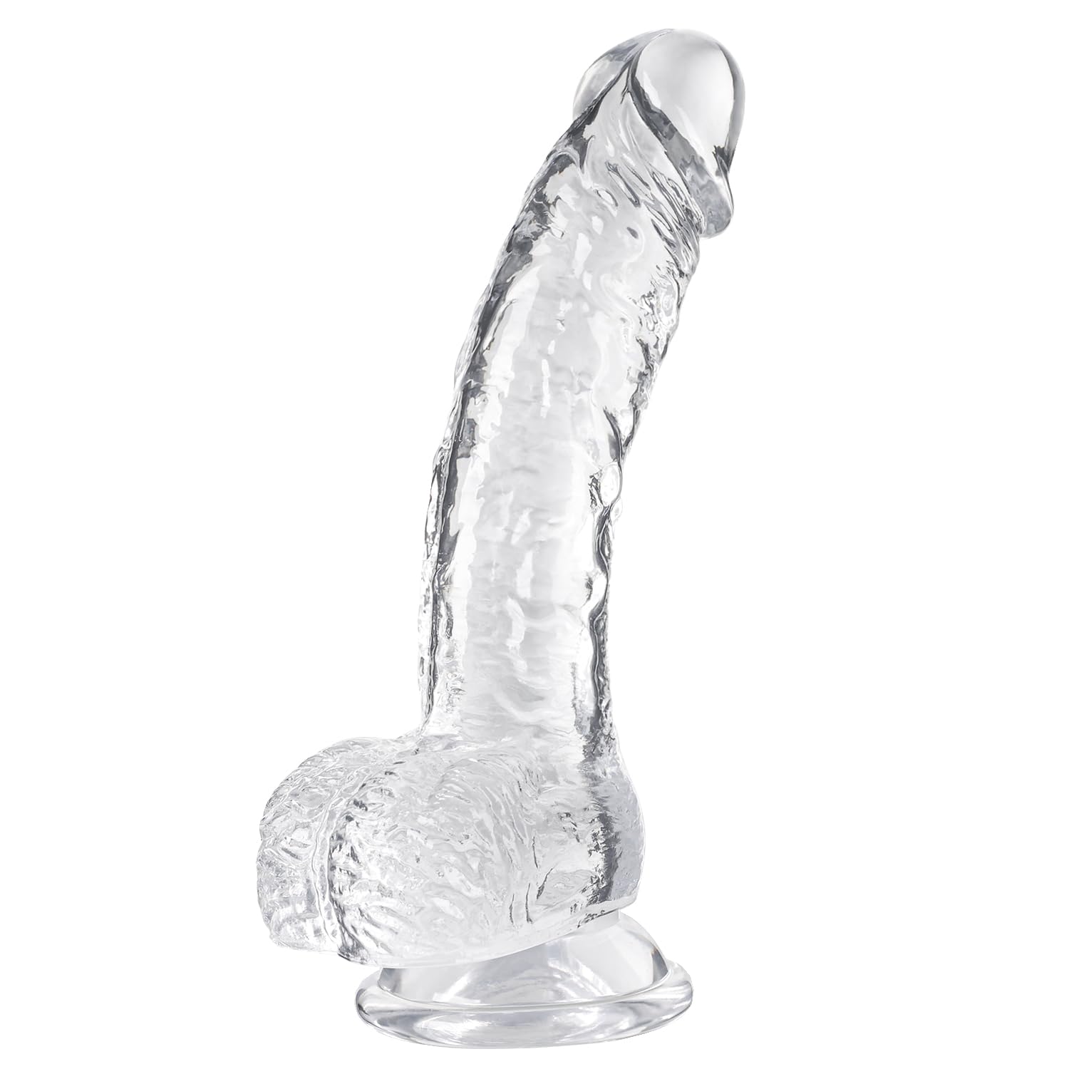 Clear Realistic Dildo, 7.3 Inch Feels Like Skin Body-Safe Material, with Strong Suction Cup for Hands-Free Play, Adult Sex Toys