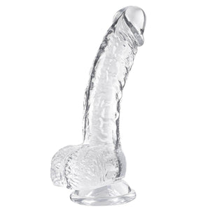 Clear Realistic Dildo, 7.3 Inch Feels Like Skin Body-Safe Material, with Strong Suction Cup for Hands-Free Play, Adult Sex Toys