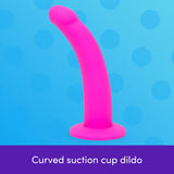 Lovehoney Curved Dildo - 6 Inch with Suction Cup - Flexible Anal Dildo for Men and Women - Harness Compatible Strap On - Smooth