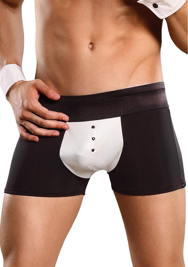 Male Power Novelty Tuxedo Boxer-Black One Size-Boxed