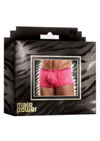 Male Power Mp-145-194 - Hot Pink Sheer Lace Sexy Wonder Boxer Briefs-Large