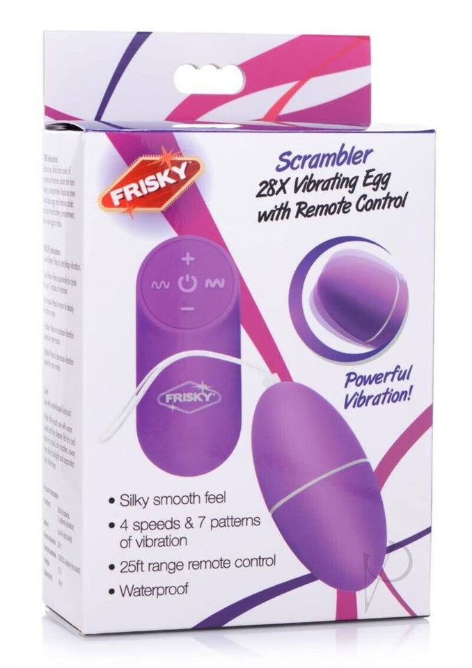 Frisky Scrambler 28X Vibrating Egg W/ Remote Purple