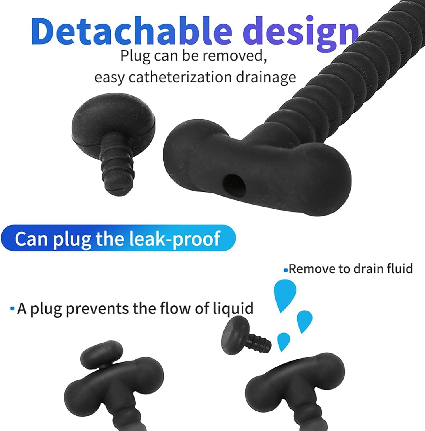 Urethral Sounds 3 Pcs Set Silicone Plug Urethral with Different Size, Urinary Dilator Urethra Masturbation Rod Sex Toy for Men