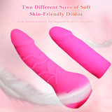 Pink Double Ended Strap On Dildo - Silicone Dildo with Wearable Harness, 2 Removable Realistic Fantasy Dildos, Adjustable Strap