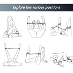 Spreader Bar Bondage Restraints BDSM Kit Couples Sex Toys, Adult Sex Toy with 4 Adjustable Cuffs, Whip & Blindfold, Bondage Gear