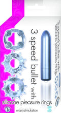 Nasstoys 3 Speed Bullet With Silicone Pleasure Rings Waterproof, Silver
