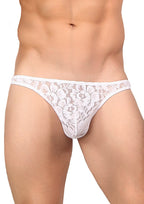 Seven Til Midnight Wide Waistband Lace Thong White X-Large