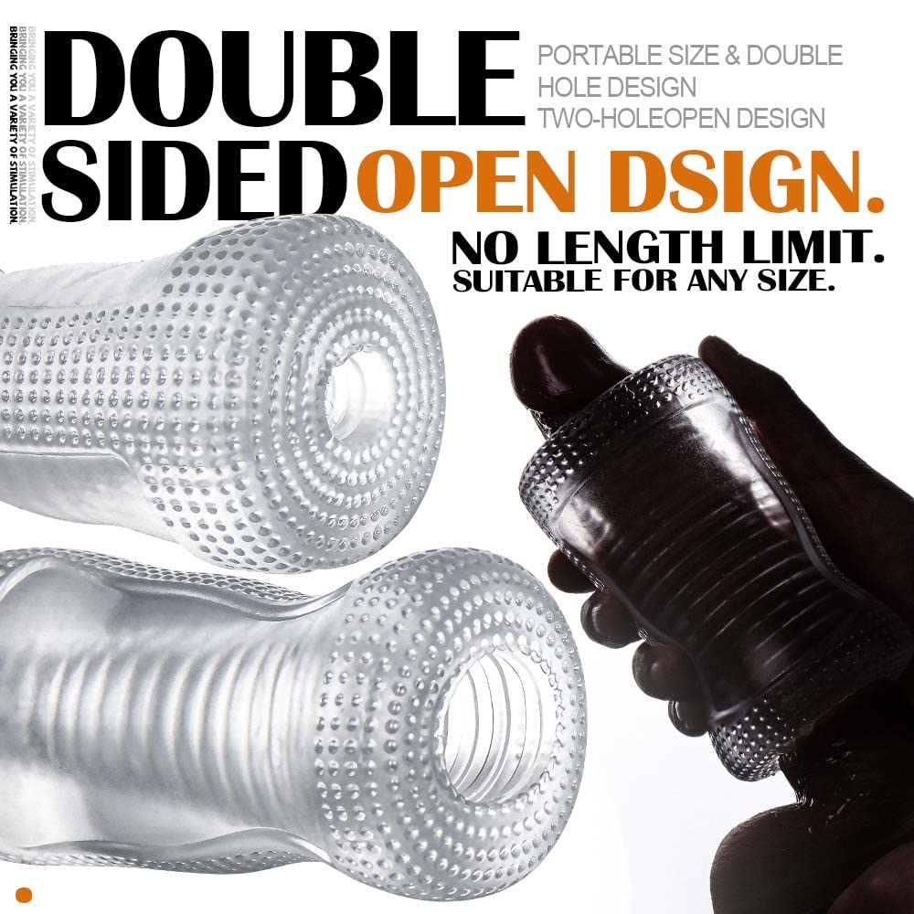 Manual Sucking Insertion Male Masturbators, TOHERXIZ Flexble Pocket Pussy Stroker with TPE Spiral Textured Masturbation Sleeve B