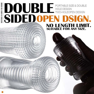 Manual Sucking Insertion Male Masturbators, TOHERXIZ Flexble Pocket Pussy Stroker with TPE Spiral Textured Masturbation Sleeve B