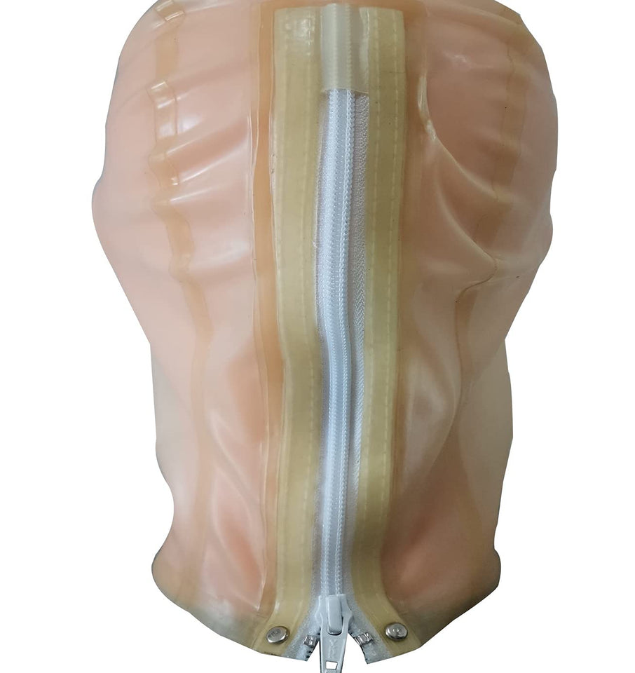 MFMYEE Transparent Latex Mask Rubber SM Fetish Full Bondage Mask Erotic Cosplay hood