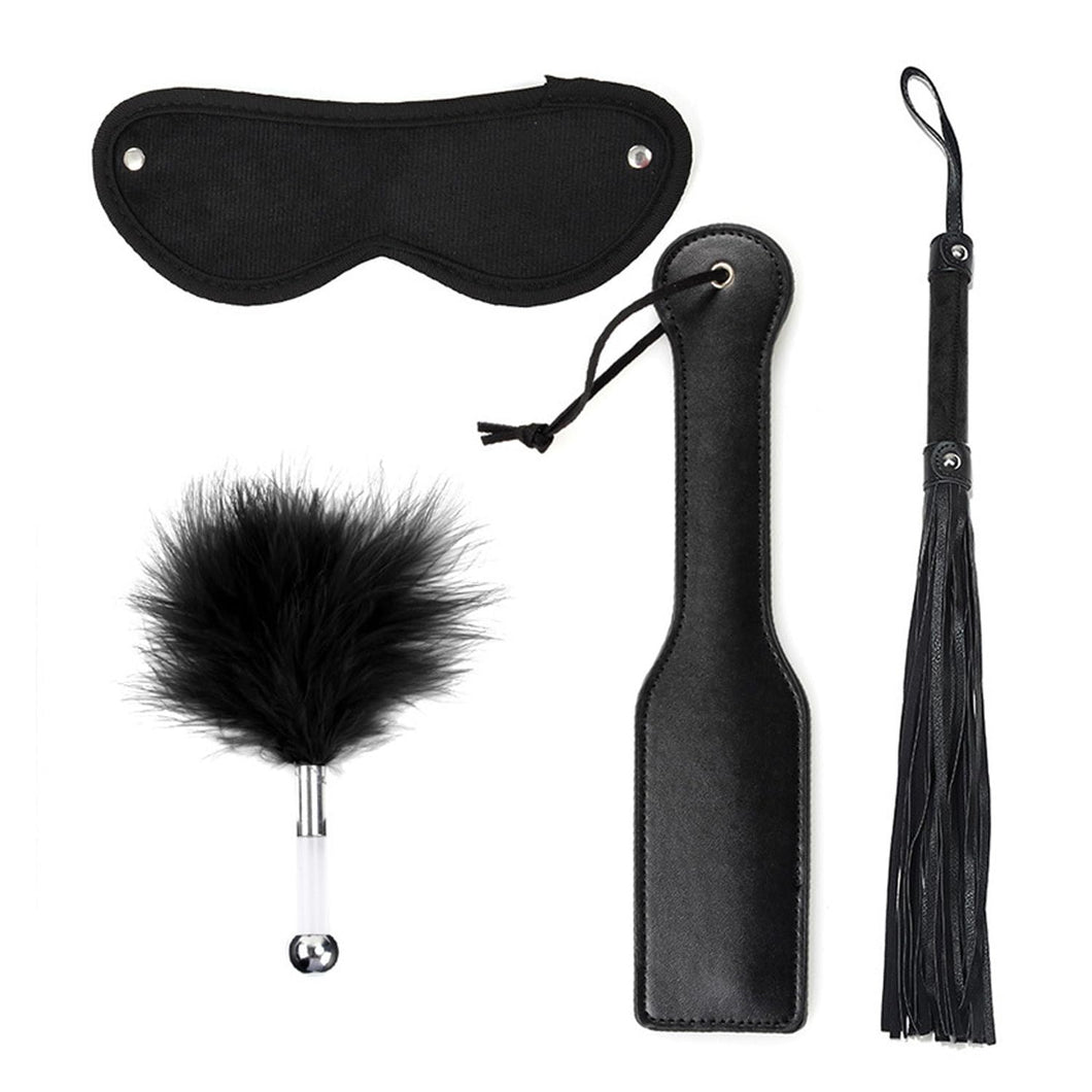 4Pcs Sex Feather Bondage Paddle Set.Leather Whip Spanking Whip for Couples Role Play Accessories,Bondage Restraint Sex Flogger P
