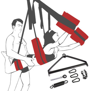 Sex Swing Swing Sex Bondage Restraints Indoor Ceiling Swing with Steel Triangle and Spring Support 400 lbs for Couples Adult Sex