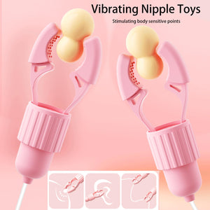 Nipple Clamps Adult Sex Toys, Nipple Vibrator Women Sex Toys with 12 Vibration & Tongue Licking Modes, Vibrating Nipple Toy Clit
